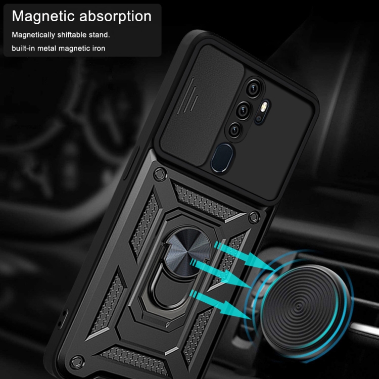 For OPPO A9 2020/A5 2020 Sliding Camera Cover Design TPU+PC Phone Protective Case(Silver) - 4
