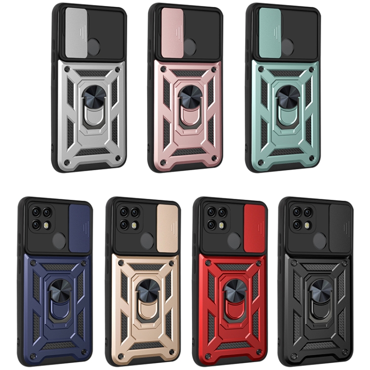 For OPPO Realme C21/C20/C11 2021 Sliding Camera Cover Design TPU+PC Phone Protective Case(Silver) - 1