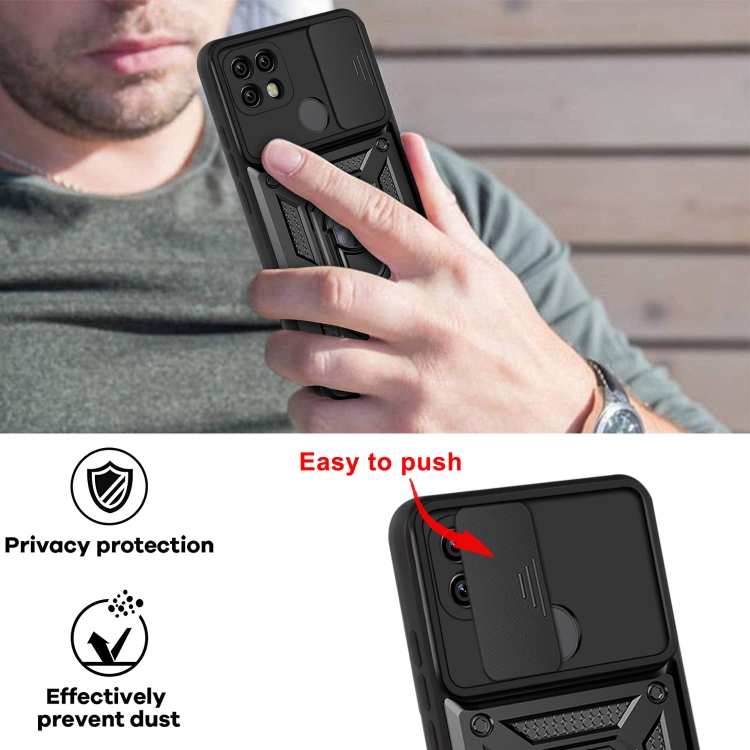 For OPPO Realme C21/C20/C11 2021 Sliding Camera Cover Design TPU+PC Phone Protective Case(Silver) - 5