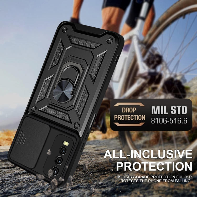 For vivo Y20/Y20i/Y20s/Y30 Sliding Camera Cover Design TPU+PC Phone Protective Case(Silver) - 3