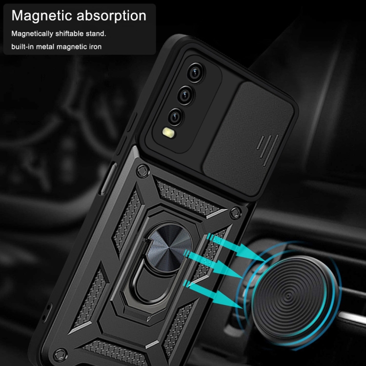 For vivo Y20/Y20i/Y20s/Y30 Sliding Camera Cover Design TPU+PC Phone Protective Case(Silver) - 4