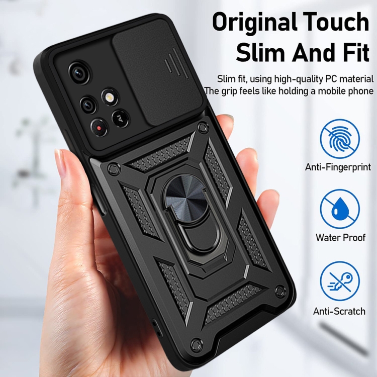 For Xiaomi Redmi Note 11 Sliding Camera Cover Design TPU+PC Phone Protective Case(Silver) - 5