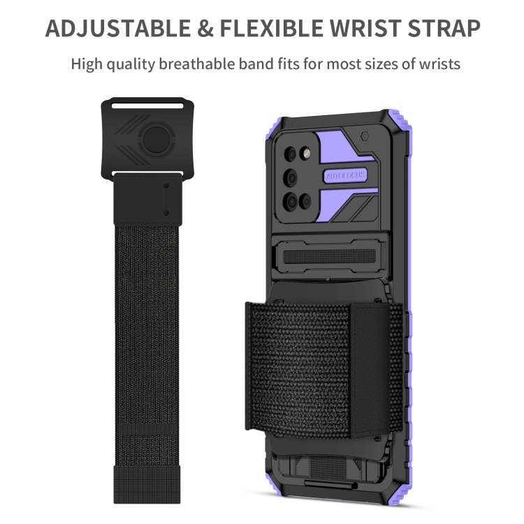 For Samsung Galaxy A02s Armor Wristband Phone Case(Purple) - 2