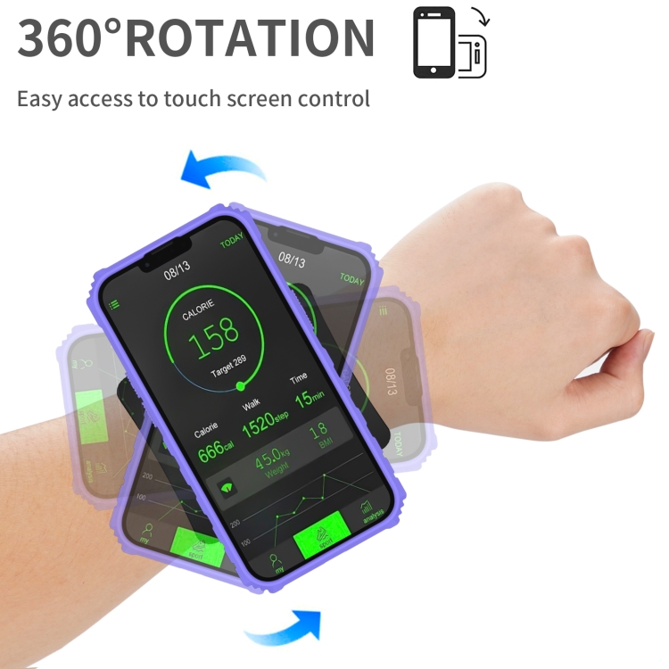 For Samsung Galaxy A02s Armor Wristband Phone Case(Purple) - 4