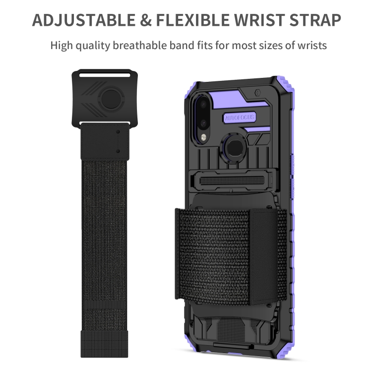 For Samsung Galaxy A10s Armor Wristband Phone Case(Purple) - 2