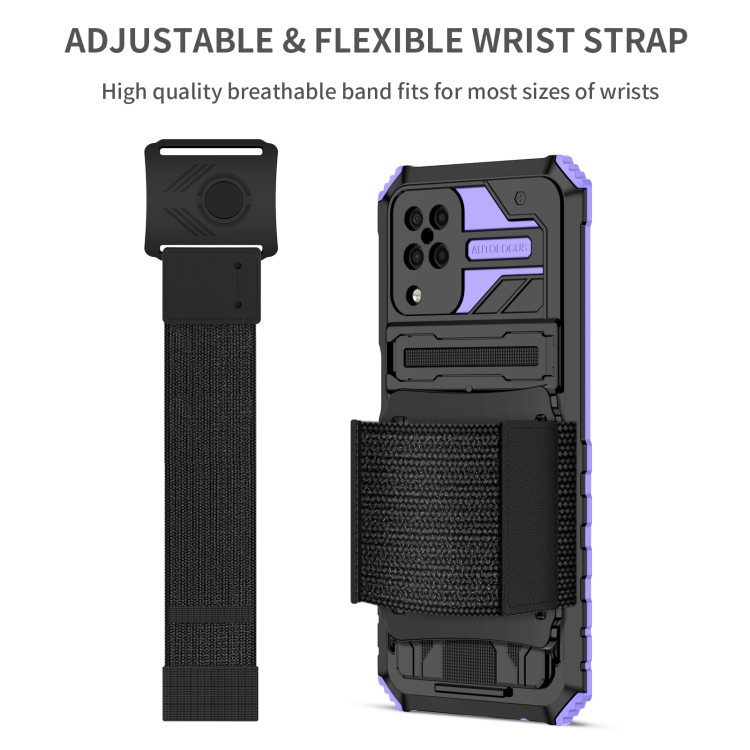 For Samsung Galaxy A12 5G Armor Wristband Phone Case(Purple) - 2