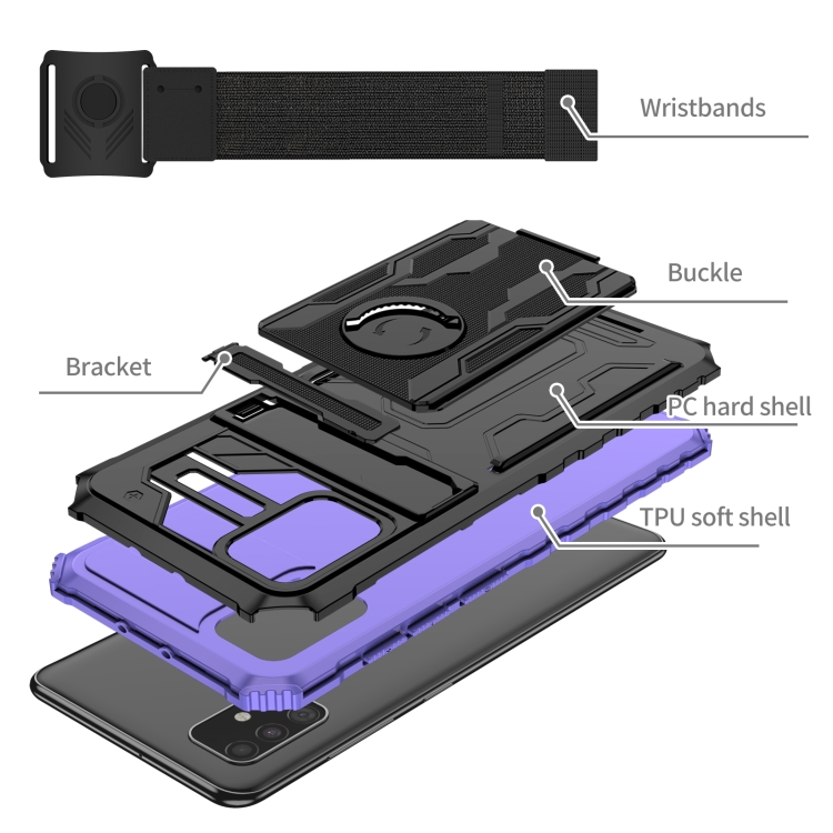 For Samsung Galaxy A51 / A31 Armor Wristband Phone Case(Purple) - 3