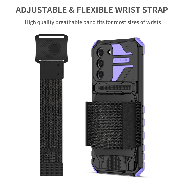 For Samsung Galaxy S21 5G Armor Wristband Phone Case(Purple) - 2