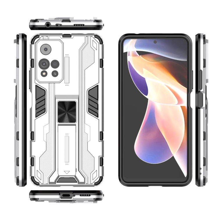 For Xiaomi Redmi Note 11 Pro Supersonic PC + TPU Shock-proof Phone Case with Holder(Silver) - 5