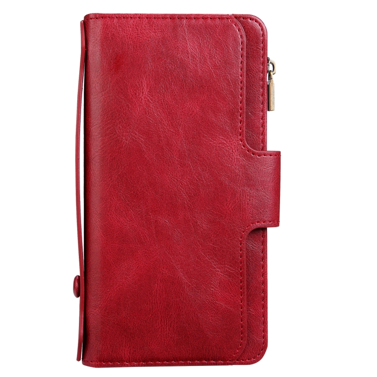 JDK-A1 Series Zipper Wallet Flip Leather Phone Case For iPhone 13 Pro(Red) - 1