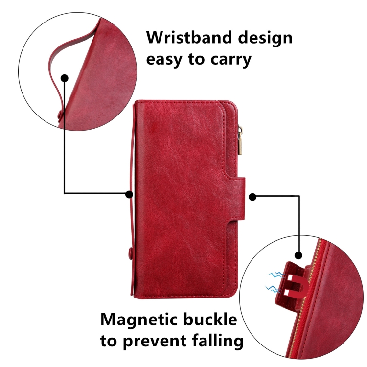 JDK-A1 Series Zipper Wallet Flip Leather Phone Case For iPhone 12 mini(Red) - 2