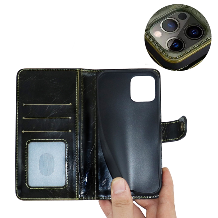 JDK-A2 Series Crazy Horse Texture Zipper Flip Leather Phone Case For iPhone 12 mini(Brown) - B3