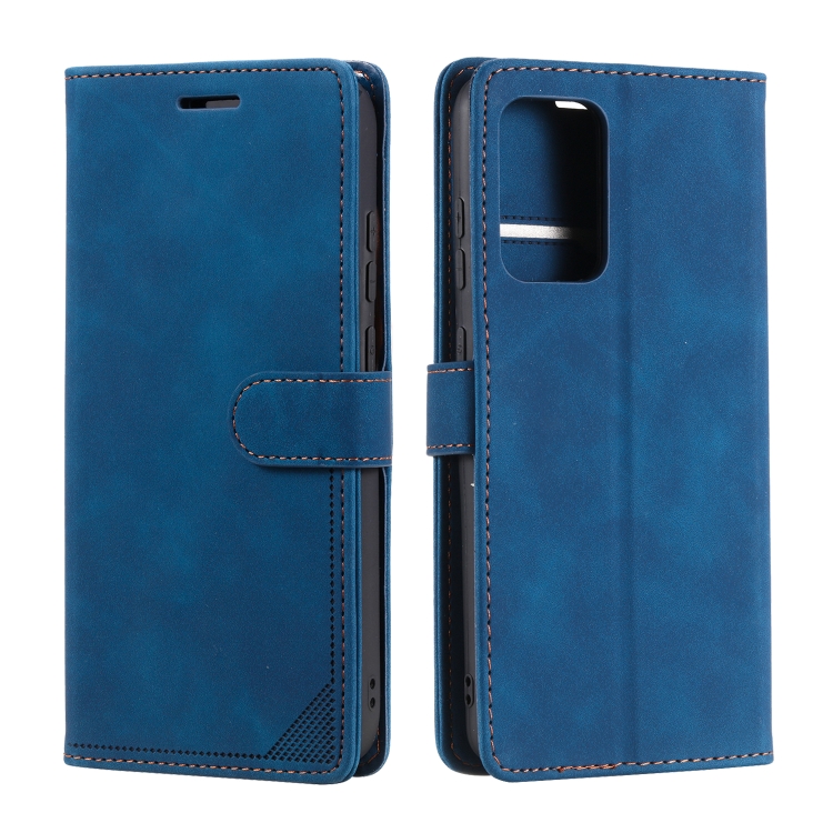 For Samsung Galaxy A72 5G / 4G Skin Feel Anti-theft Brush Horizontal Flip Leather Phone Case(Blue) - 1