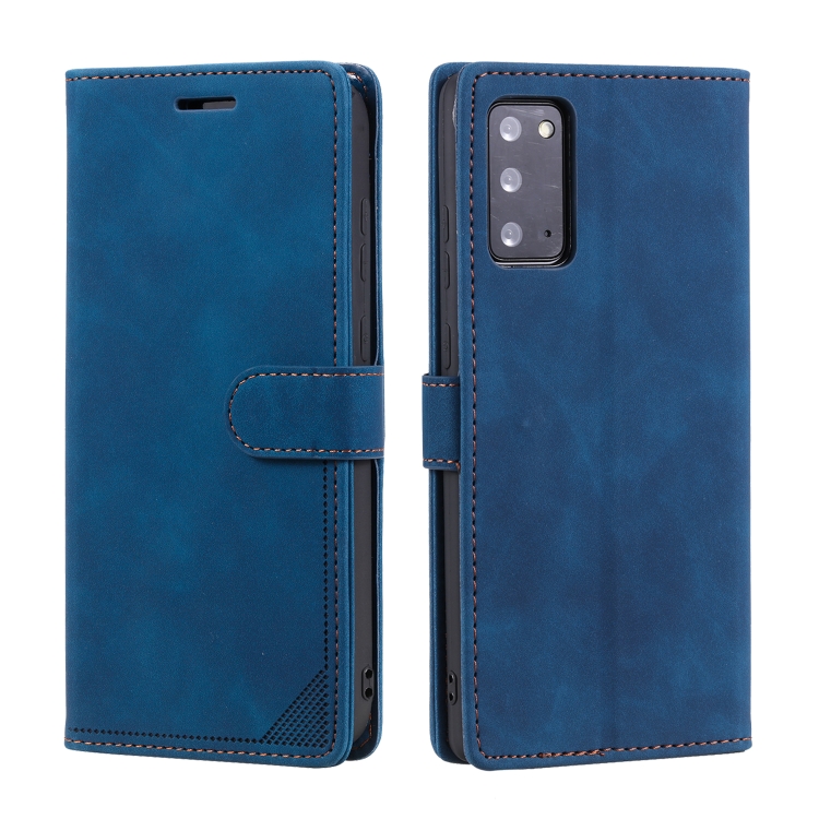 For Samsung Galaxy Note20 Skin Feel Anti-theft Brush Horizontal Flip Leather Phone Case(Blue) - 1