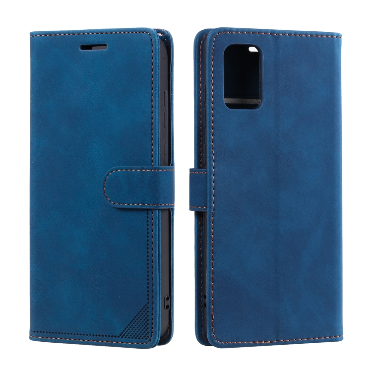 For Samsung Galaxy A71 Skin Feel Anti-theft Brush Horizontal Flip Leather Phone Case(Blue) - 1
