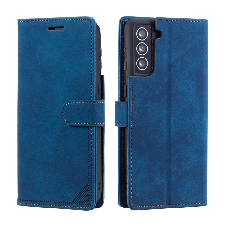 For Samsung Galaxy S21+ 5G Skin Feel Anti-theft Brush Horizontal Flip Leather Phone Case(Blue) - 1