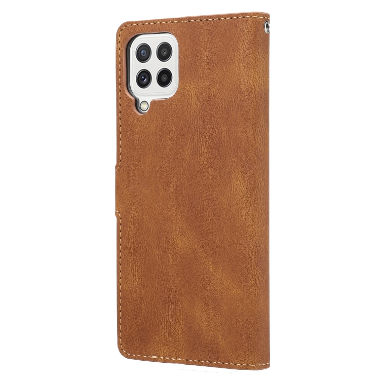 For Samsung Galaxy A22 4G / M32 4G Fantasy Classic Skin-feel Calfskin Texture Magnetic Buckle Horizontal Flip PU Phone Leather Case with Holder & Card Slot & Wallet(Brown) - 2