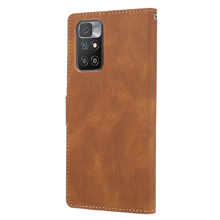 For Xiaomi Redmi 10 Fantasy Classic Skin-feel Calfskin Texture Magnetic Buckle Horizontal Flip PU Phone Leather Case with Holder & Card Slot & Wallet(Brown) - 2