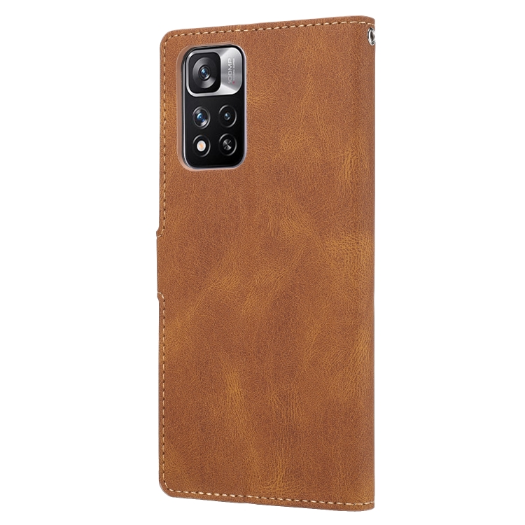 For Xiaomi Redmi Note 11 Pro / 11 Pro+ Fantasy Classic Skin-feel Calfskin Texture Magnetic Buckle Horizontal Flip PU Phone Leather Case with Holder & Card Slot & Wallet(Brown) - 2