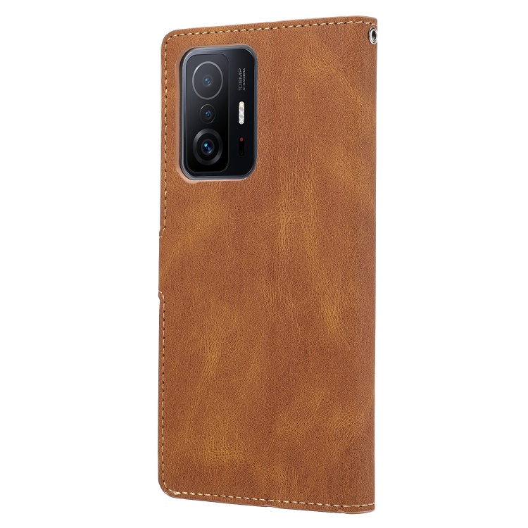 For Xiaomi Mi 11T / 11T Pro Fantasy Classic Skin-feel Calfskin Texture Magnetic Buckle Horizontal Flip PU Phone Leather Case with Holder & Card Slot & Wallet(Brown) - 2