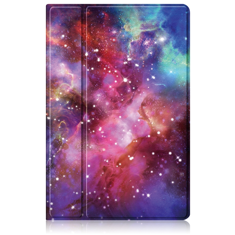 For Samsung Galaxy Tab A7 Lite  8.7 2021 Painted 360 Degrees Rotation Tablet Leather Case with Holder(Milky Way) - 1