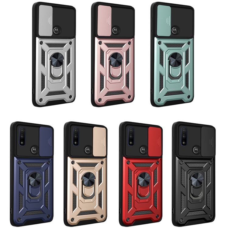 For Motorola G Pure Sliding Camera Cover Design TPU+PC Phone Protective Case(Silver) - 1