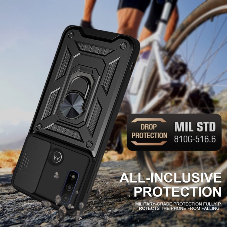 For Motorola G Pure Sliding Camera Cover Design TPU+PC Phone Protective Case(Silver) - 3