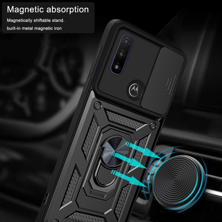 For Motorola G Pure Sliding Camera Cover Design TPU+PC Phone Protective Case(Silver) - 4