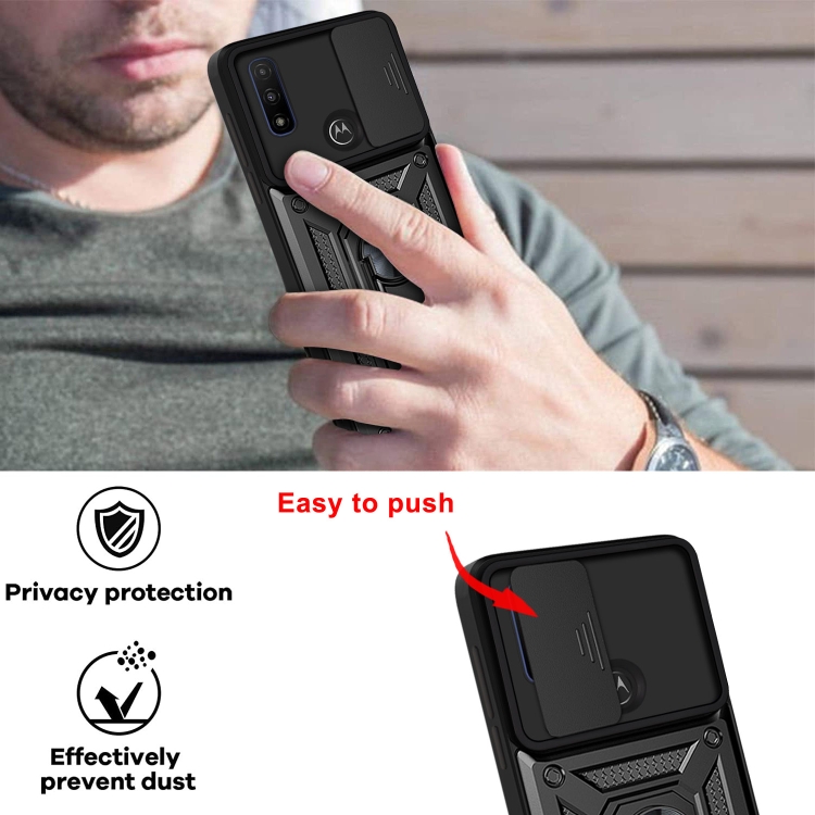 For Motorola G Pure Sliding Camera Cover Design TPU+PC Phone Protective Case(Silver) - 5