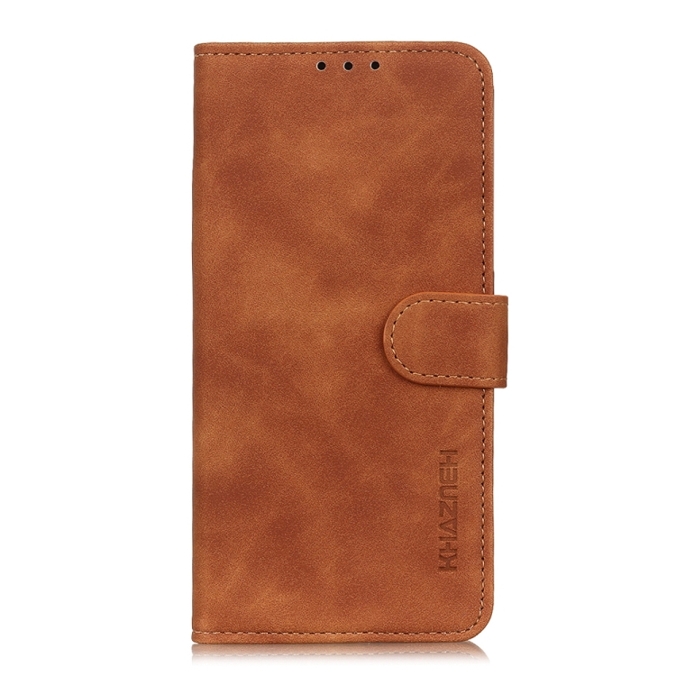 For OnePlus 10 Pro KHAZNEH Retro Texture PU + TPU Horizontal Flip Leather Phone Case with Holder & Card Slots & Wallet(Brown) - 1