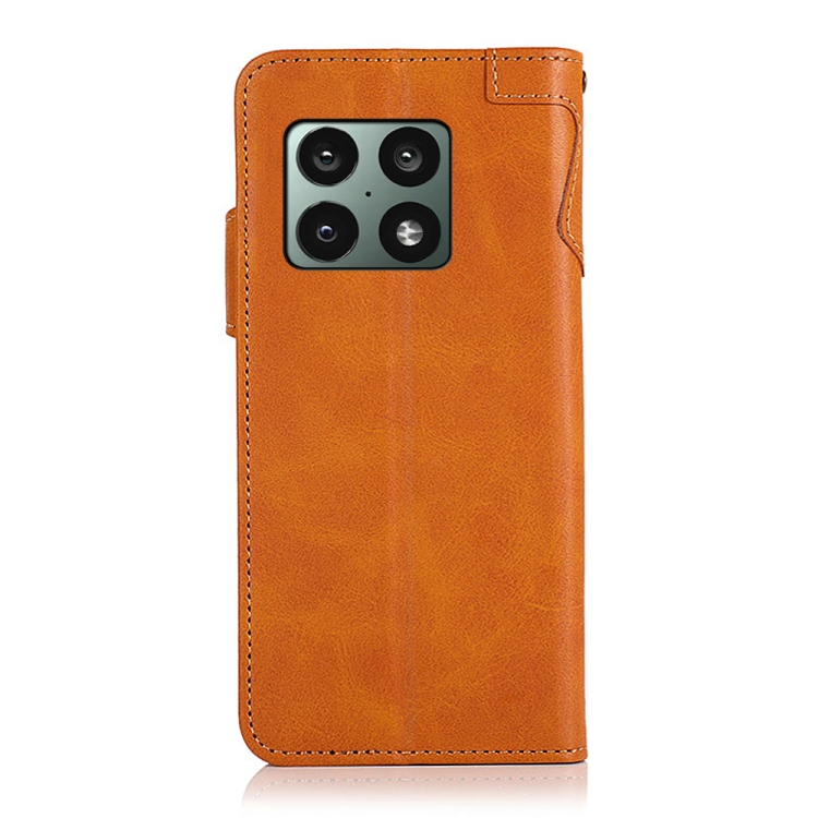 For OnePlus 10 Pro KHAZNEH Dual-color Cowhide Texture Horizontal Flip Leather Phone Case with Holder & Card Slots & Wallet & Photo Frame(Brown) - 2