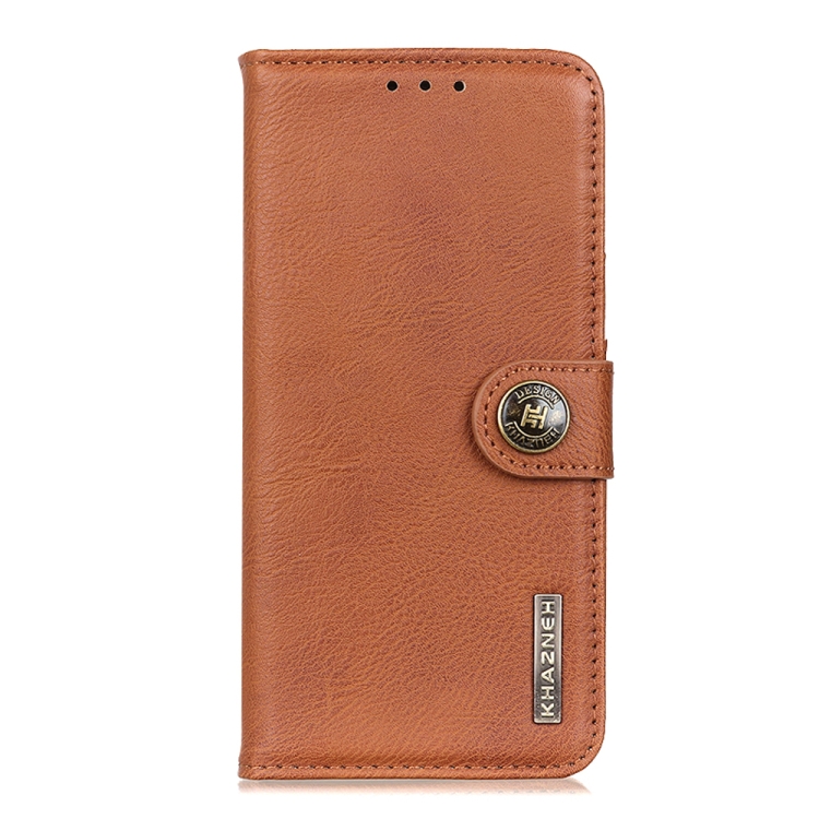 For OnePlus 10 Pro KHAZNEH Cowhide Texture Horizontal Flip Leather Phone Case with Holder & Card Slots & Wallet(Brown) - 1