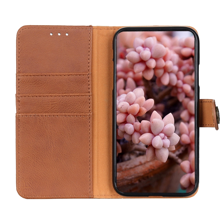 For OnePlus 10 Pro KHAZNEH Cowhide Texture Horizontal Flip Leather Phone Case with Holder & Card Slots & Wallet(Brown) - 3