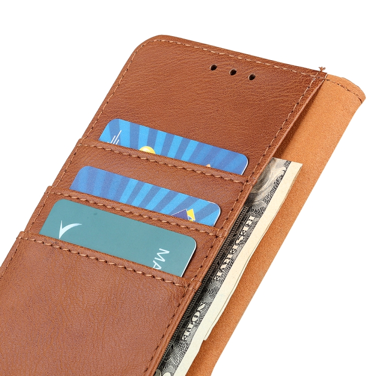 For vivo Y15s / Y15a KHAZNEH Cowhide Texture Horizontal Flip Leather Phone Case with Holder & Card Slots & Wallet(Brown) - 4