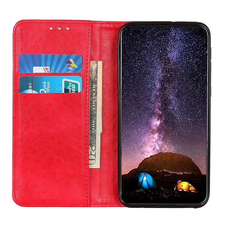 For OnePlus 10 Pro Magnetic Crazy Horse Texture Horizontal Flip Leather Phone Case with Holder & Card Slots & Wallet(Red) - 5