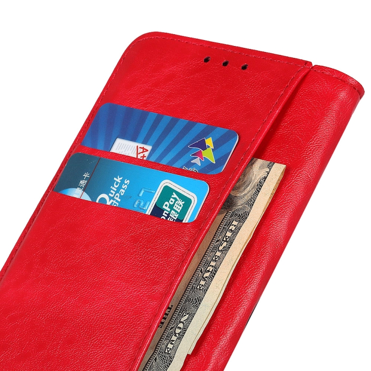 For OnePlus 10 Pro Magnetic Crazy Horse Texture Horizontal Flip Leather Phone Case with Holder & Card Slots & Wallet(Red) - 6