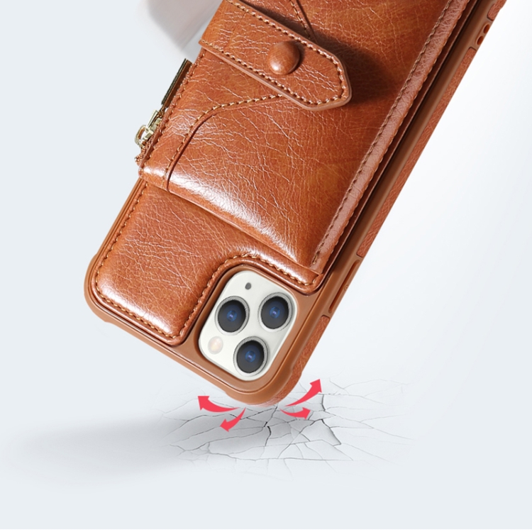 JDK-B1 Series Zipper Wallet PU + TPU Phone Case For iPhone 11(Pink) - B3