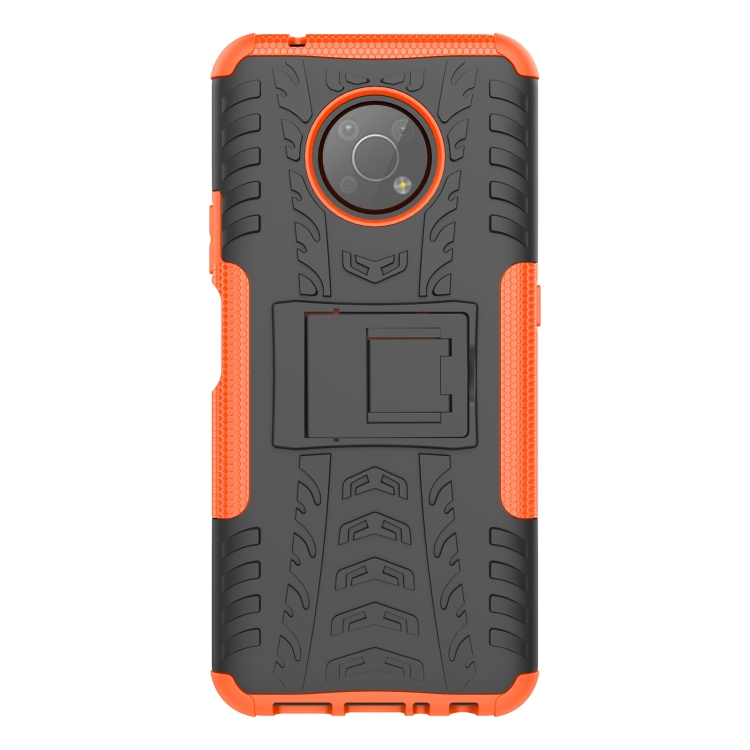 For Nokia G300 Tire Texture TPU + PC Phone Case with Holder(Orange) - 1