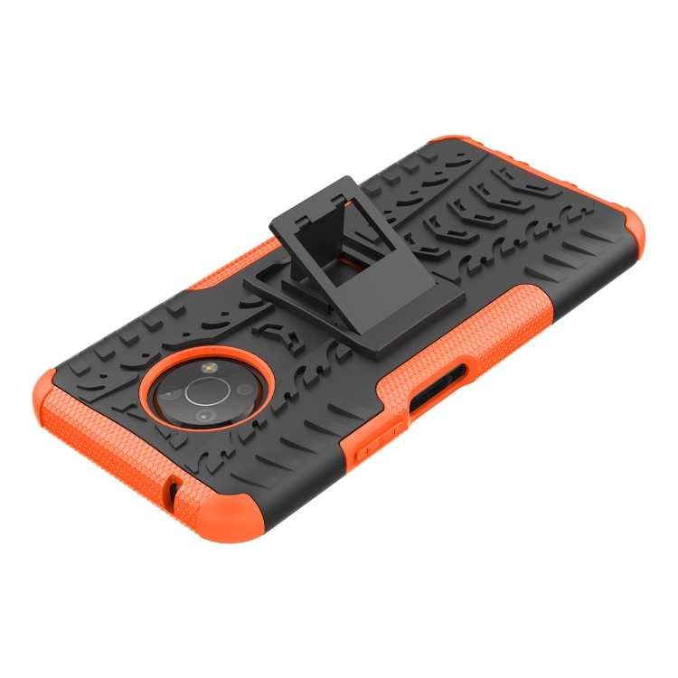 For Nokia G300 Tire Texture TPU + PC Phone Case with Holder(Orange) - 4