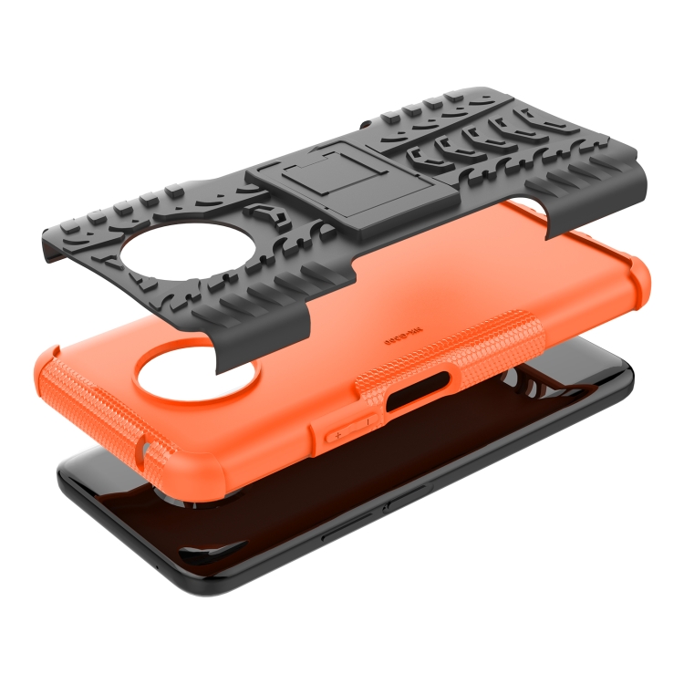 For Nokia G300 Tire Texture TPU + PC Phone Case with Holder(Orange) - 5