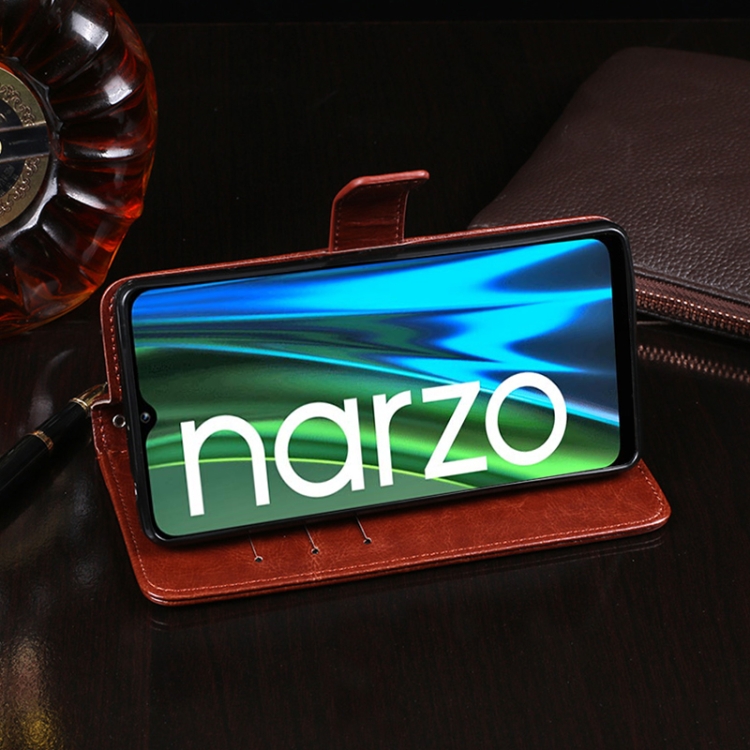 For OPPO Realme Narzo 50i idewei Crazy Horse Texture Flip Leather Phone Case(White) - 4