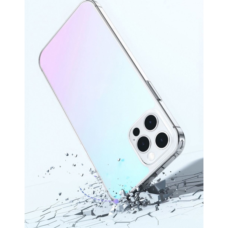 CAFELE Ice Color Series Frosted Aurora Gradient PC Phone Case For iPhone 12 mini(Transparent) - B4