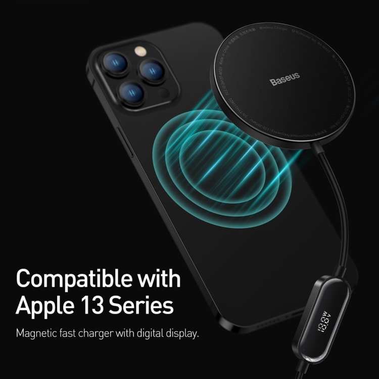 Baseus BS-W525 Simple Mini2 Magnetic Wireless Charger 15W(Black) - 1