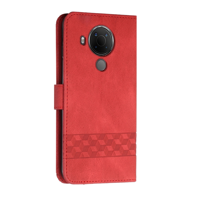 For Nokia C300 Cubic Skin Feel Flip Leather Phone Case(Red) - 2