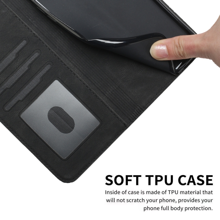 For Nokia G300 Cubic Skin Feel Flip Leather Phone Case(Black) - 6