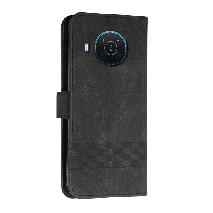 For Nokia X20 Cubic Skin Feel Flip Leather Phone Case(Black) - 2