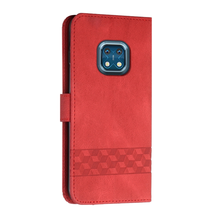 For Nokia XR20 Cubic Skin Feel Flip Leather Phone Case(Red) - 2