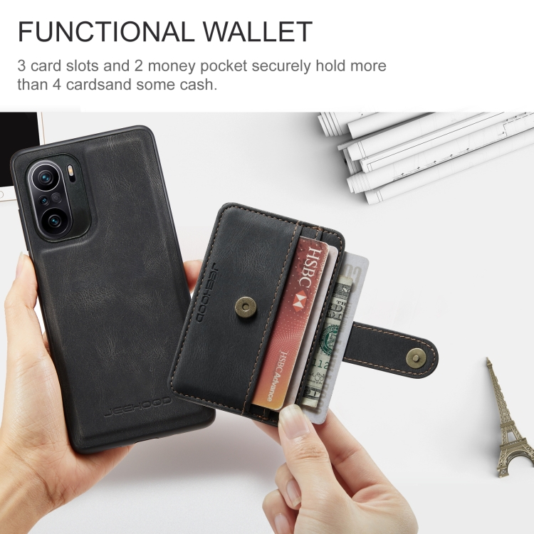 For Xiaomi Redmi K40 / K40 Pro JEEHOOD RFID Blocking Anti-Theft Wallet Phone Case(Black) - 5