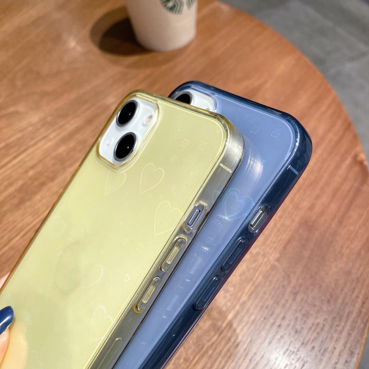 Colorful Laser Love TPU Phone Case For iPhone 13 mini(Black) - B3