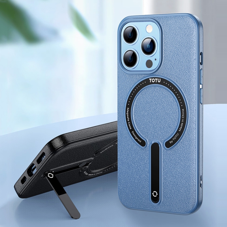 TOTUDESIGN AA-181 Star Series Magnetic Bracket TPU + PC Phone Case For iPhone 13 Pro(Blue) - B1